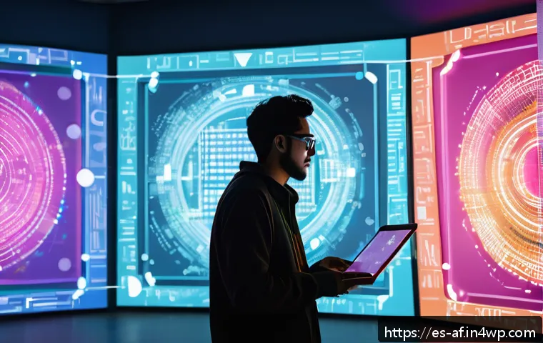 AI 저작권 문제 해결을 위한 구체적 방안 - A modern digital artist in a bright, stylish studio in Mexico City, surrounded by multiple screens d...